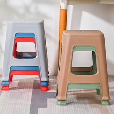 家用椅子简约高凳子可叠加方凳塑胶成人板凳加厚塑料凳子批发凳子