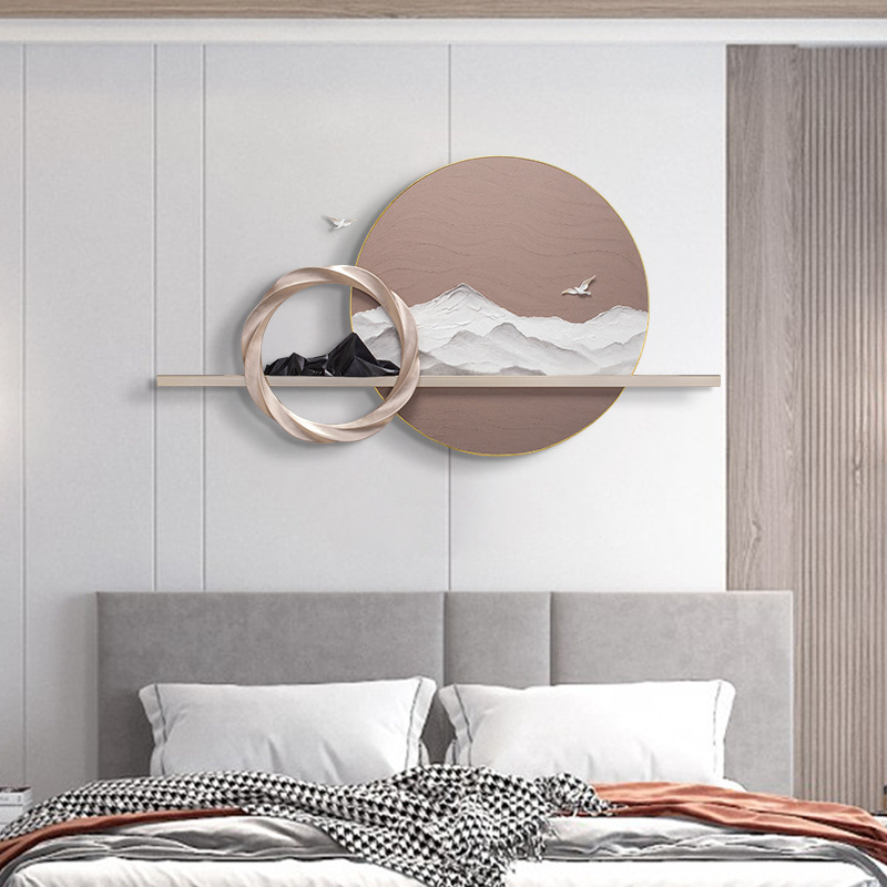 Modern and simple wall decorations of Fudiao Home Furnishing, living room sofa background wall decorative paintings, hand-painted texture, dining room wall hanging paintings Application Scenario
