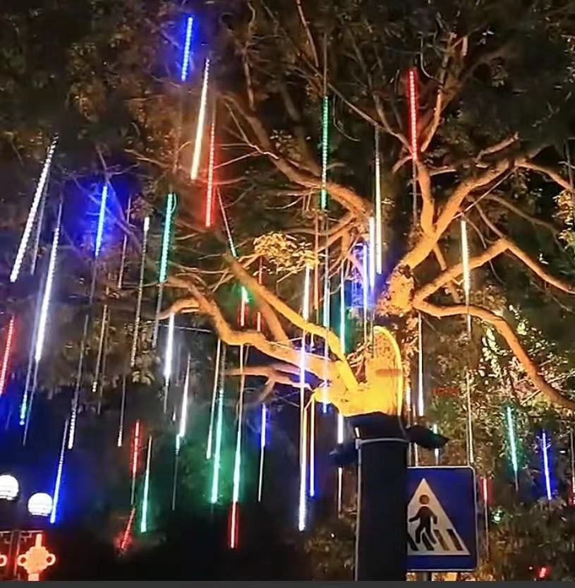 Led Meteor Shower Light String Outdoor Waterproof Water Light Decorative Light Meteor Shower Waterfall Light Garden Balcony Tree Hanging Light details Picture