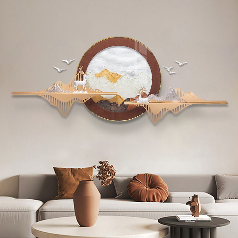 Fudiao home Decor, light luxury lighting decoration, ironwork, modern and simple living room, dining room, bedroom wall paintings, sofa background and wall decorations Specification image