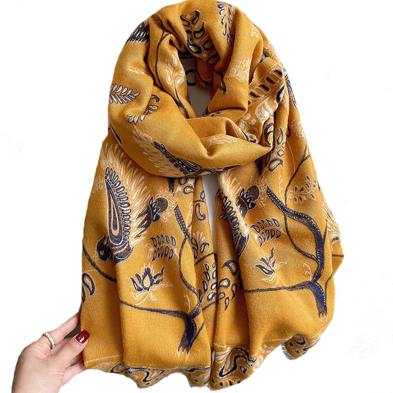 New Scarf Women Spring And Autumn Winter Imitation Cashmere Double Sided Jacquard Fashion Thick Warm Shawl Wholesale Express Item Picture