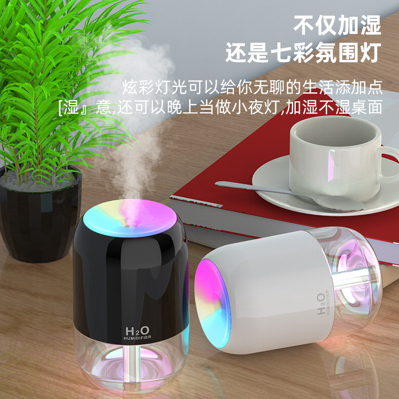 New USB humidifier, cross-border home, bedroom, fog, car, desktop, large-capacity ambient light, aroma diffuser