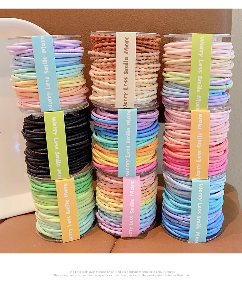 儿童扎头发皮筋女童不伤发发绳弹性好发圈宝宝彩色头绳女孩橡皮筋详情11