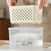 Household refrigerator preservation storage box with handle filter basket, multi-functional transparent preservation box set, dust-proof and sealed Specification image