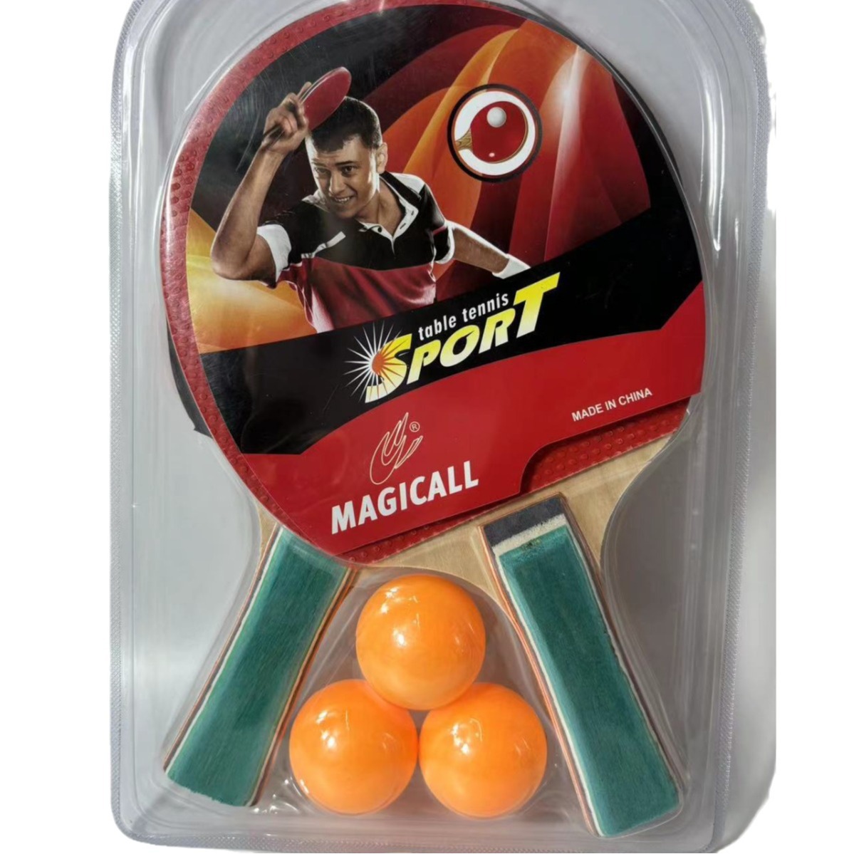 Macgregor Table Tennis Racket 2 Sets Children's Set Suction Card Table Tennis Racket 2027 Horizontal Color Handle Table Tennis Racket Item Picture