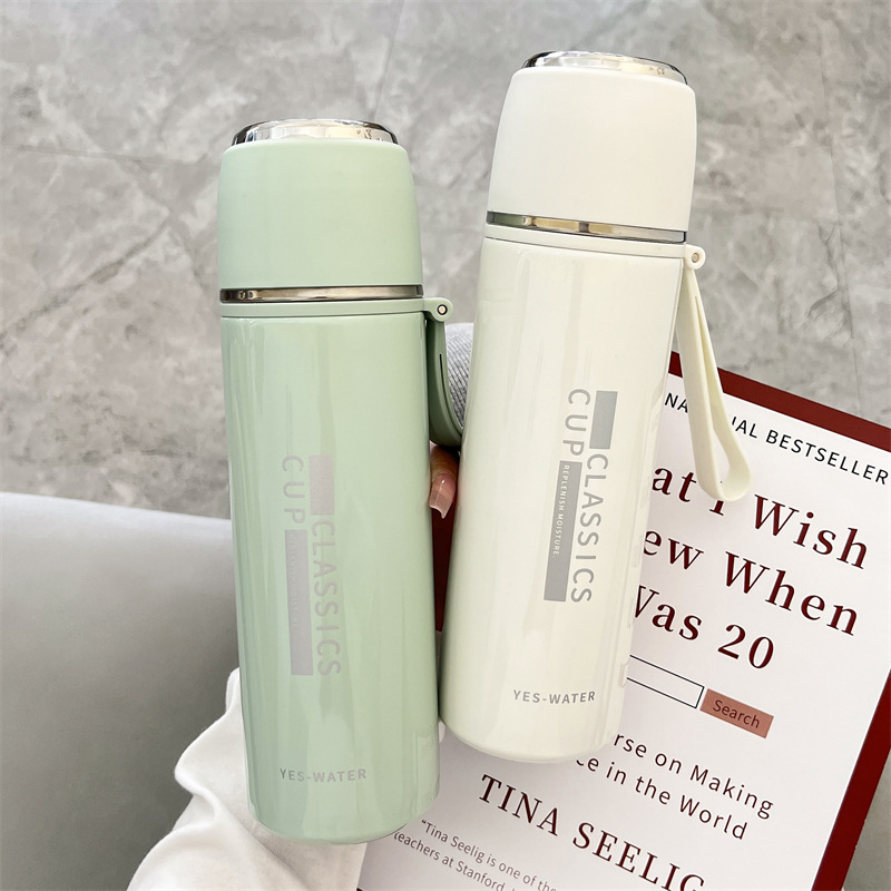 Wholesale of creative, portable, modern and simple insulated cups, office business water cups, women's gifts, customized cups with double LIDS