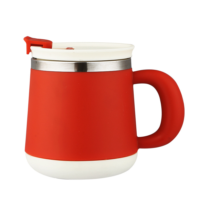 Stainless steel tea cup, mug, high appearance level water cup, tea water separation cup, large capacity, can be connected to hot water, insulated cup Item Picture