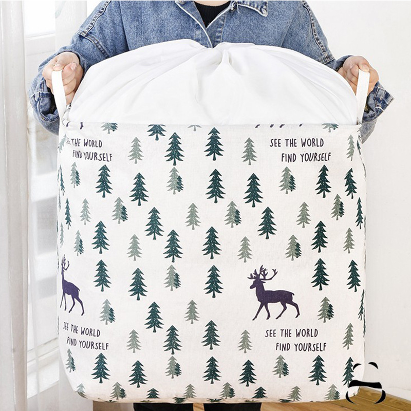 Bundle Pocket Manufacturers Bundle Mouth Storage Basket Storage Basket Folding Storage Bucket Fabric Waterproof Cotton Linen Laundry Basket details Picture