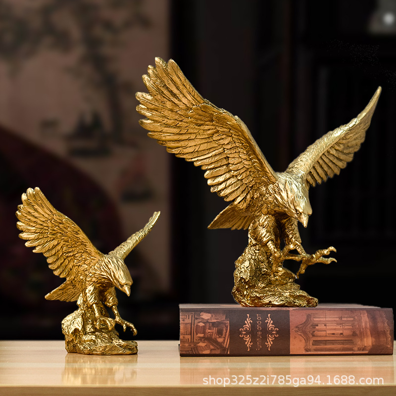 Chinese-style creative eagle resin handicrafts, animal ornaments, office desk decorations, home entrance hall bookshelf arrangements Specification image