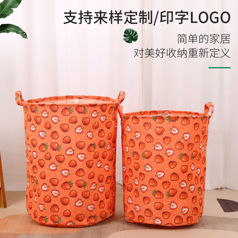 Large Capacity Fabric Storage Basket Clothes Toys Sundries Dirty Clothes Basket Dormitory Household Moisture-Proof Mildew Storage Basket Specification drawing