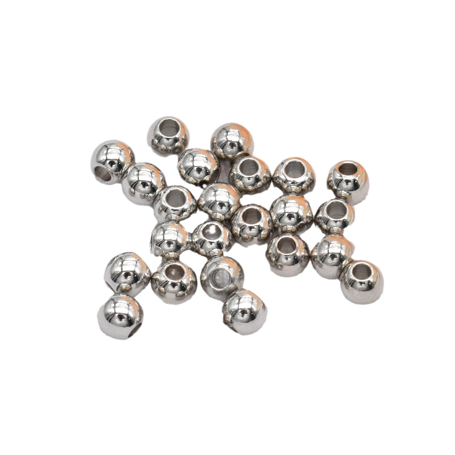 18k gold color-preserving copper beads, loose beads, pearl-proof surface, perforated beads, DIY copper skin beads, hand-strung beads, bracelet accessories Item Picture