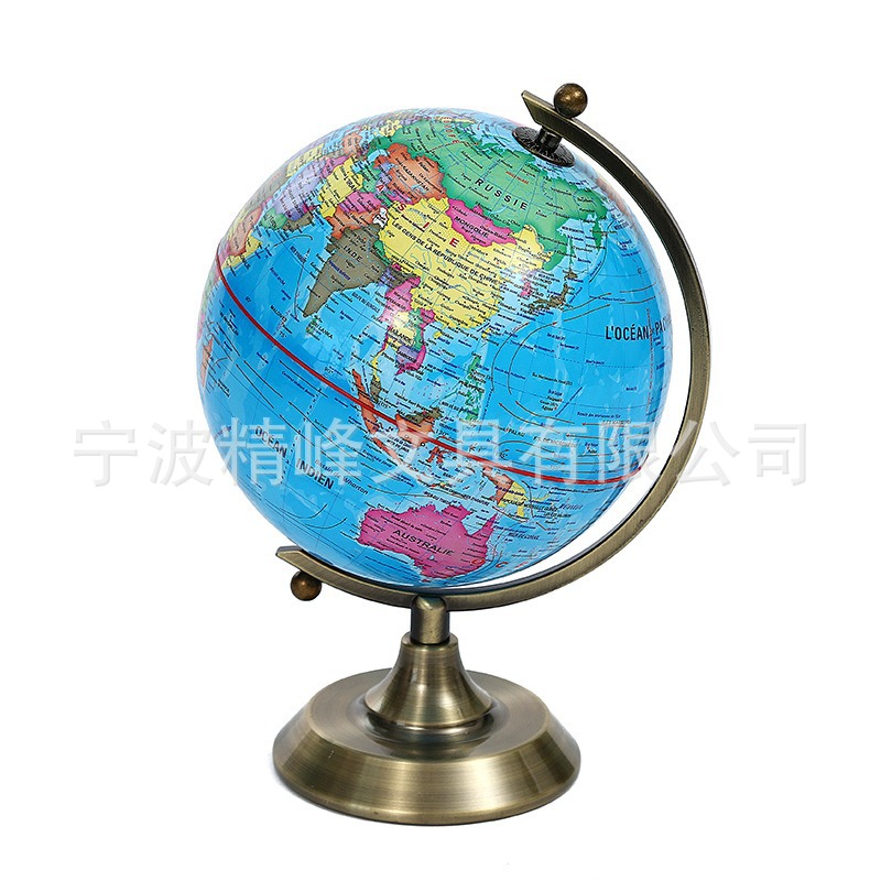 20cm English administrative district bronze brushed bracket globe, student geography learning supplies, large globe ornament details Picture