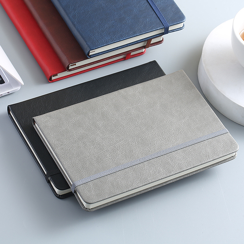 a5仿皮PU简约时尚绑带笔记本子商务记事本手账本日记本可加印LOGO