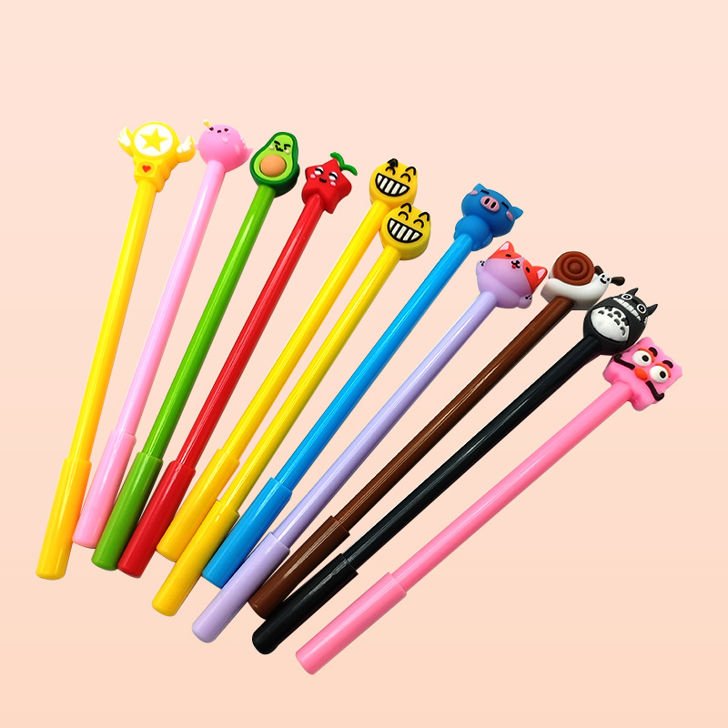In stock: student stationery, ballpoint pens, animal soft rubber figurines, cartoon pens that can be printed with characters as logos, silicone gel pens Specification image
