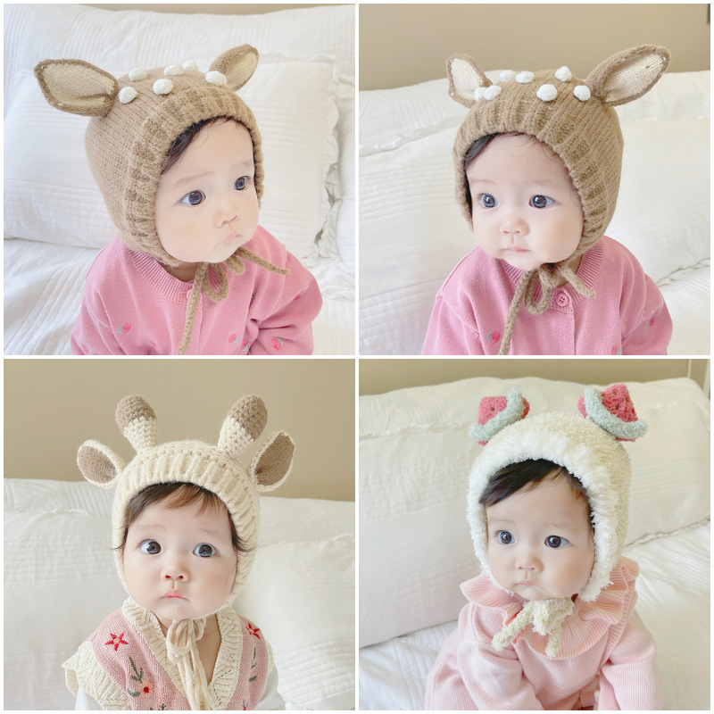 Baby Hat Autumn And Winter Pure Cotton Cute Super Cute Baby Wool Hat Boys And Girls Winter Warm Baby Ear Protective Hat details Picture