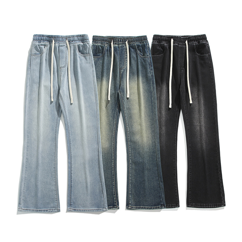 Loose-fitting American street loose, slightly flared jeans for both men and women, student vibe straight, retro and trendy wide-leg pants
