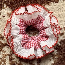 Giwi beautiful niche design handmade girl lace lace baby powder pure cotton scrunchie oversized bowel hair
