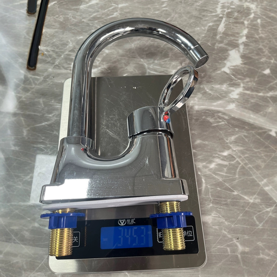 Old-fashioned washbasin, column basin, washbasin, washbasin, bathroom cold and hot two-in-one stool, faucet, large pipe, moon bend