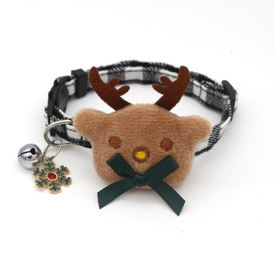Pet Bow Collar Cross Border Dog Collar Christmas Pet Collar Christmas Plaid Cat Collar Item Picture