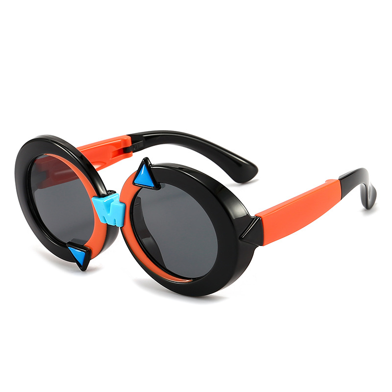 New Manufacturers Wholesale Silicone Polarized Children's Sunglasses Large Frame Round Sunglasses Baby Sunglasses 8-057 Item Picture