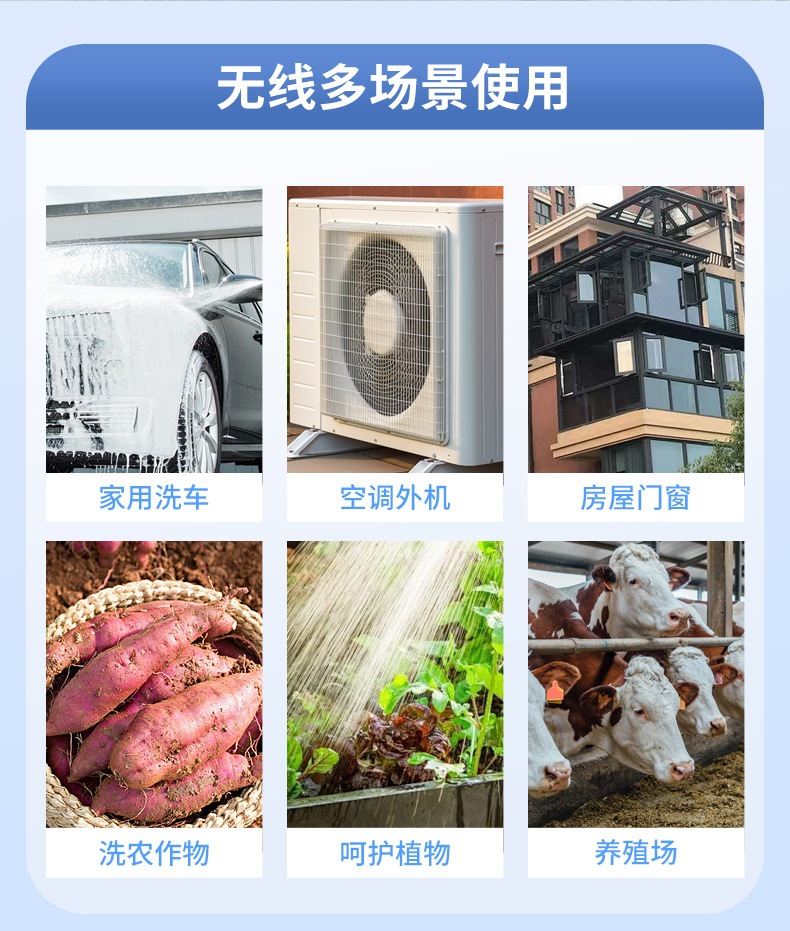 跨境高压洗车水枪便携式家用锂电池洗车器车载无线洗车机清洁水枪详情5