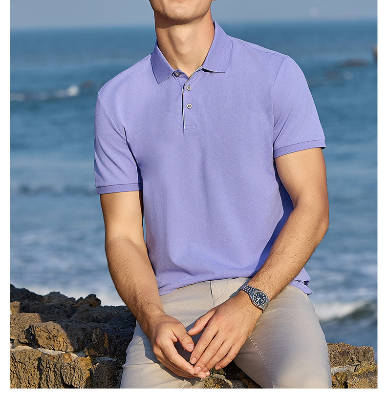 Polo bordado personalizado logo manga corta solapa ropa de trabajo camiseta a medida cultura corporativa de alta gama estampado de caracteres pic 22