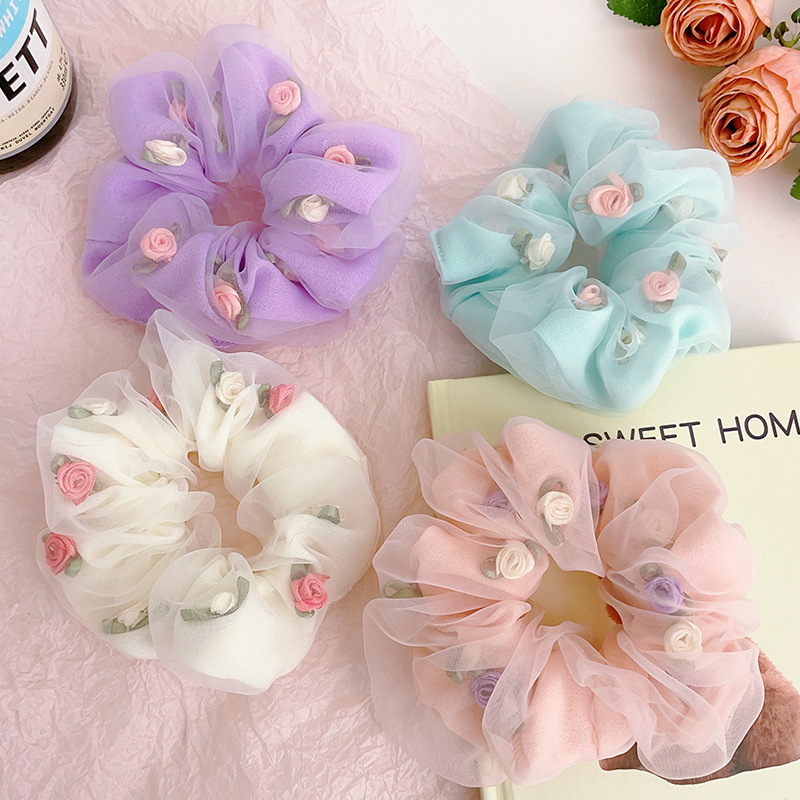 Double Mesh Yarn Floral Head Cord Senior Feeling Ball Head Large Hair Band Women's Hair Adult Super Fairy Fascinator
