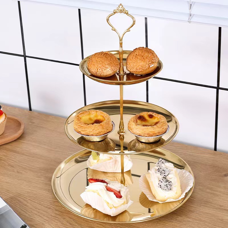Cross-Border Explosive Fruit Plate Dessert Table 3-Layer Cake Rack Snack Tray Snack Candy Tray Living Room Display Rack details Picture