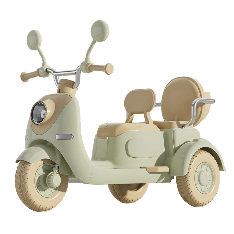Factory direct supply of children's electric motorcycles, tricycles, boys and girls, double children, suitable for sitting and charging, toy cars Item Picture