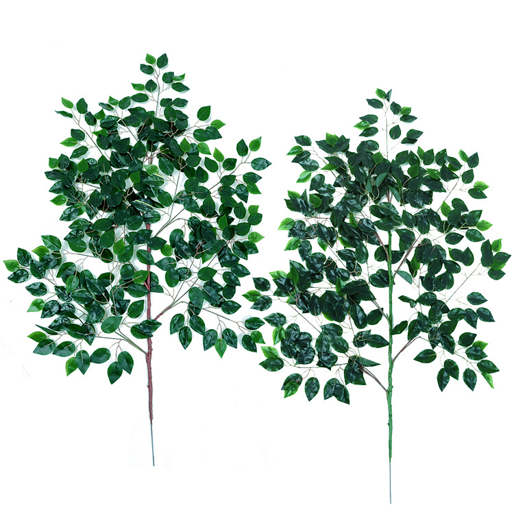 Artificial Red Maple Leaf Banyan Tree Branches Leaf Landscaping Garden Decoration Fake Mango Ginkgo Leaf Simulation Leaf Branches Application Scenario