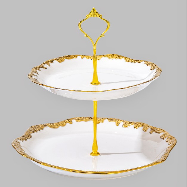 Wholesale of light luxury ceramic tableware sets, high-end gold-plated plates with gold edges details Picture