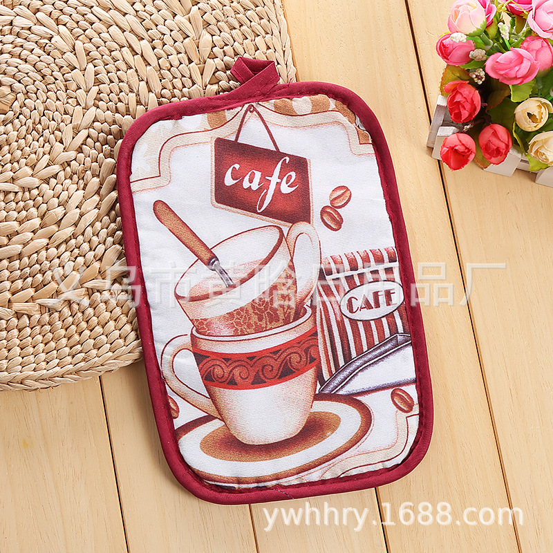 【LOVELY HOME】【 Hold Jia 】 Digital printing extended thermal insulation mat Kitchen cloth placemat European thermal insulation microwave oven mat Application Scenario