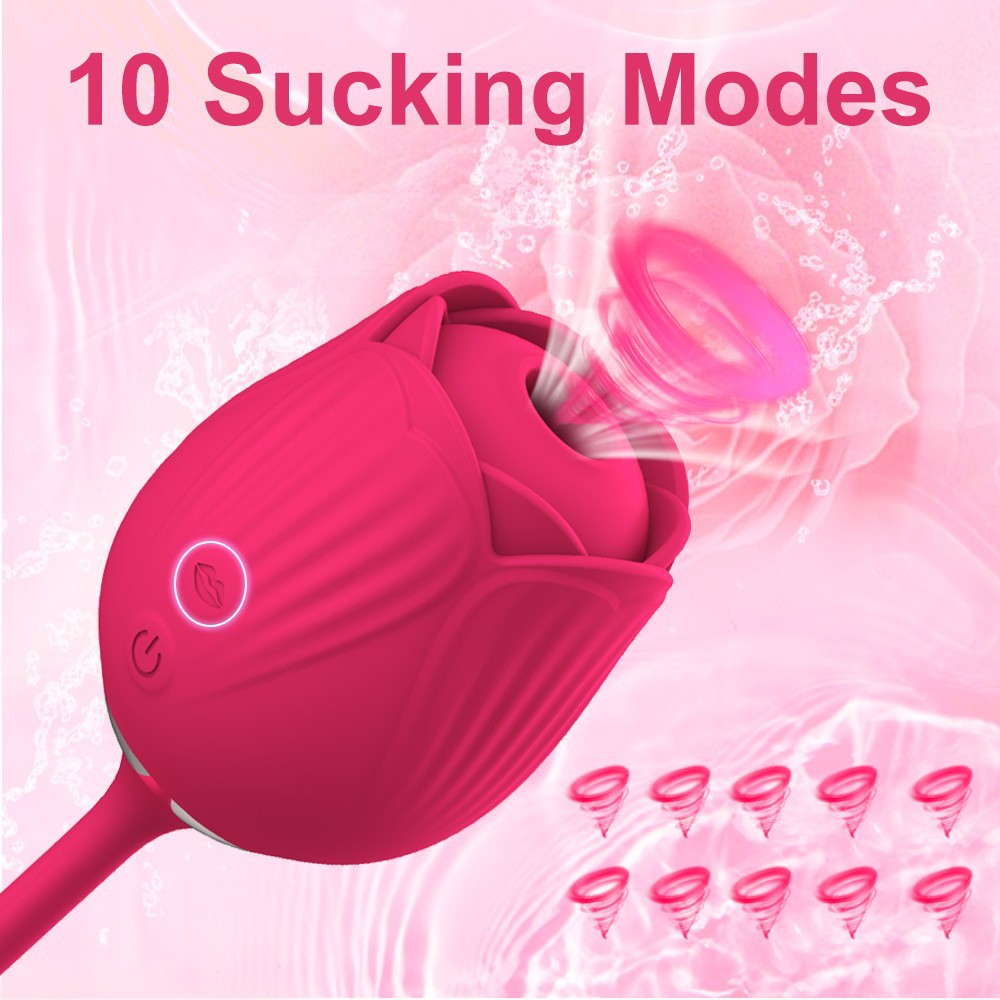 Rose Girl Sucking device, tongue licking vibration Jumping Egg, double-head sex vibration device, masturbation stick, adult products Item Picture