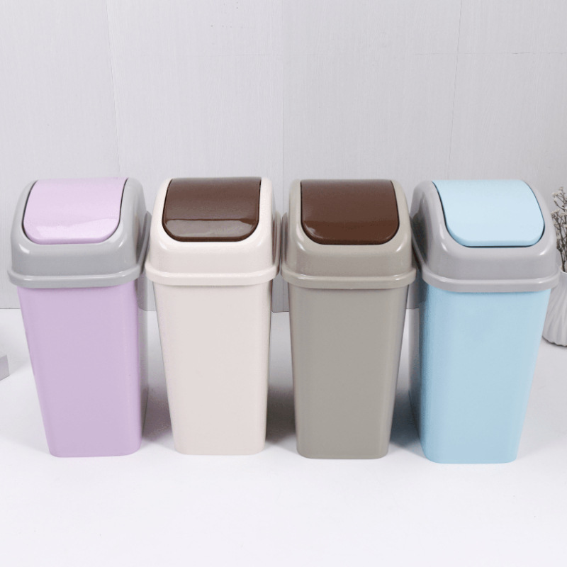 Creative kitchen waste classification trash can, bathroom plastic trash can, flip lid, household Japanese-style rectangular flap lid