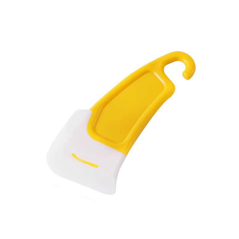 Yellow silicone scraper for cleaning the bottom of kitchen stoves, pans and plates, soft scraper, high-temperature resistant scraper blade, kitchen tools Item Picture