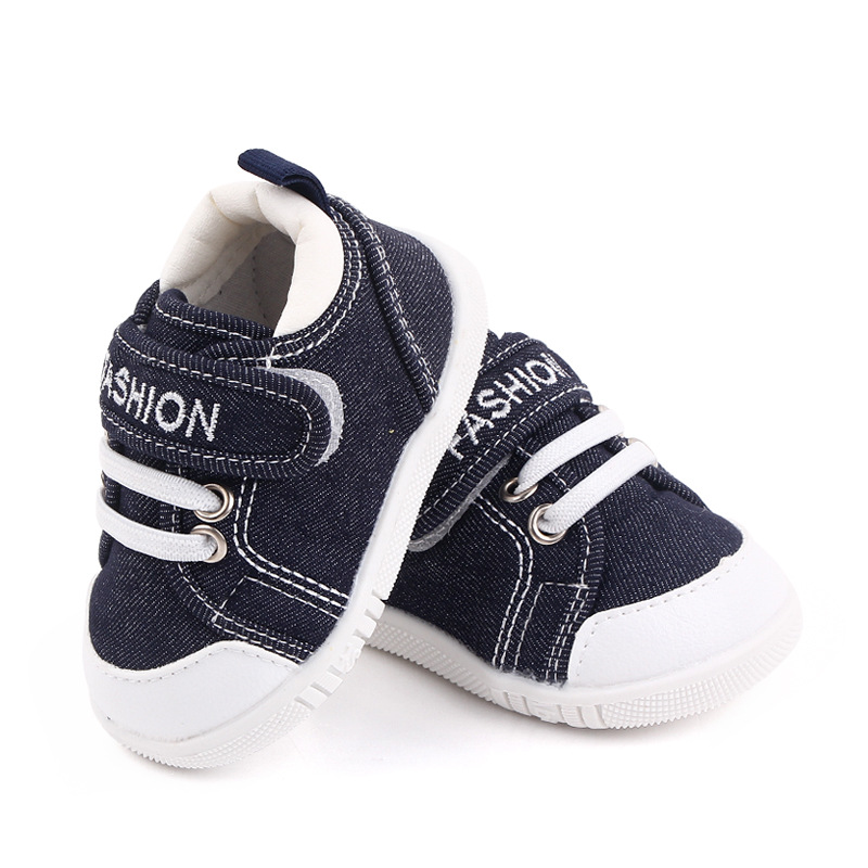 Spring and Autumn New Baby walking shoes, indoor baby shoes, boys' canvas soft-soled girls' color-blocked children's shoes 2703 Specification image