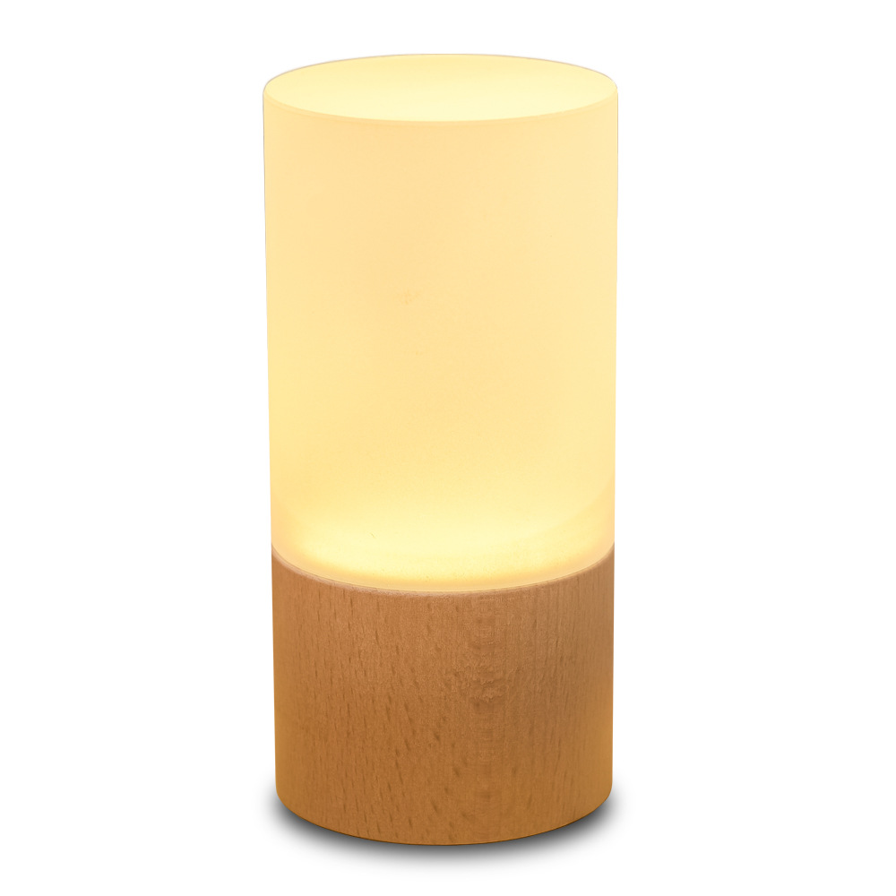 Cross-Border Amazon Smart Solid Wood Led Night Light Creative Gift New Unique Japanese Usb Desk Lamp Gift Item Picture