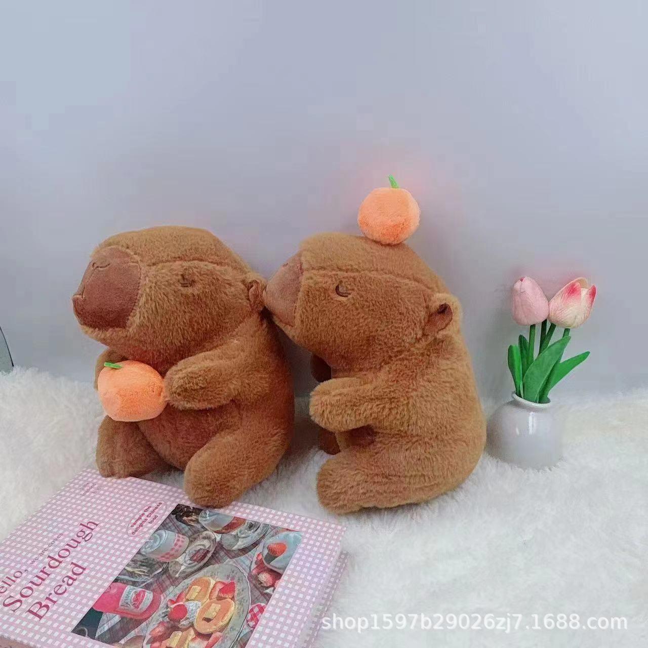 Capibara Snap Ring Plush Toy Grab Doll Capybara Doll 8 Inch Wholesale Claw Machine Boutique Doll Application Scenario