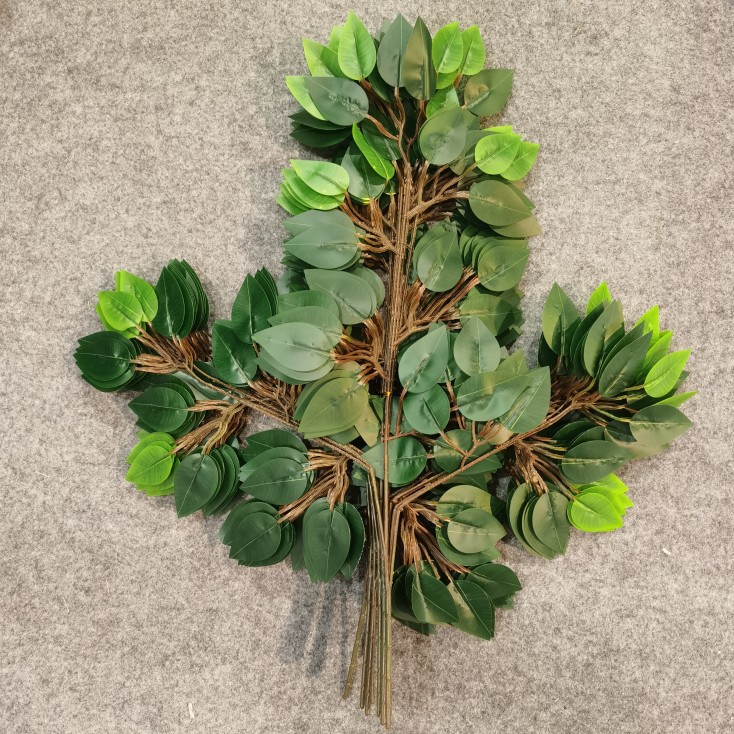 仿真植物榕树叶榕树枝枫叶银杏叶绿植叶子家居婚礼布展装饰假花