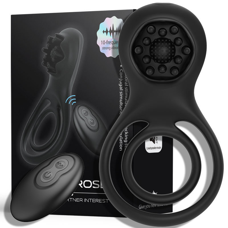 Cross-border foreign trade charging men's lock precision ring remote control vibration silicone delay ring variable frequency strong shock Item Picture