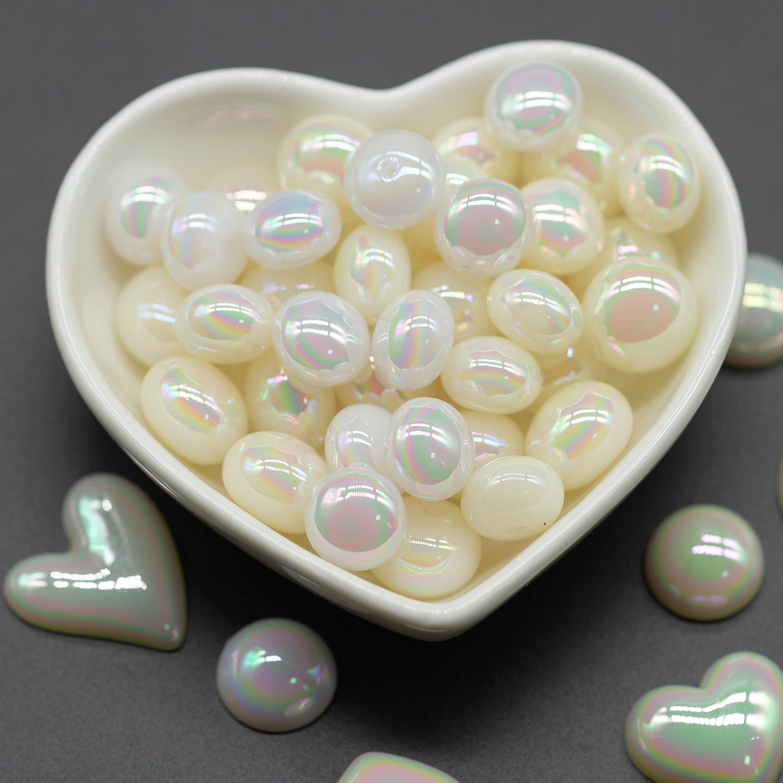 Heidi UV-coated five-color series single-hole steamed bun bead earrings accessories, diy handmade jewelry accessories manufacturer wholesale Specification image