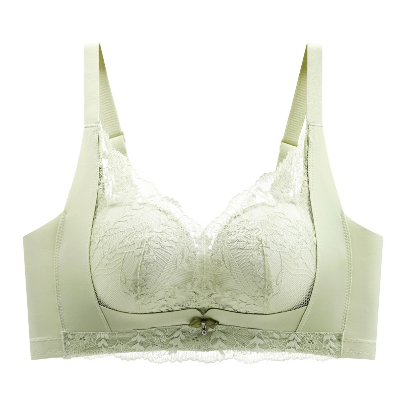 Non-magnetic, side-bone, comfortable and breathable lingerie, women's small breasts, converging and tapering breasts, no underwire bra, fashionable lace bra Item Picture