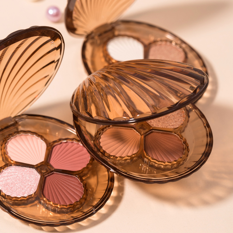 Yabolian Eyeshadow Shell Ink Four Color Eyeshadow Tray Pearl Matte Fine Flash Daily Earth Color Eyeshadow Wholesale details Picture