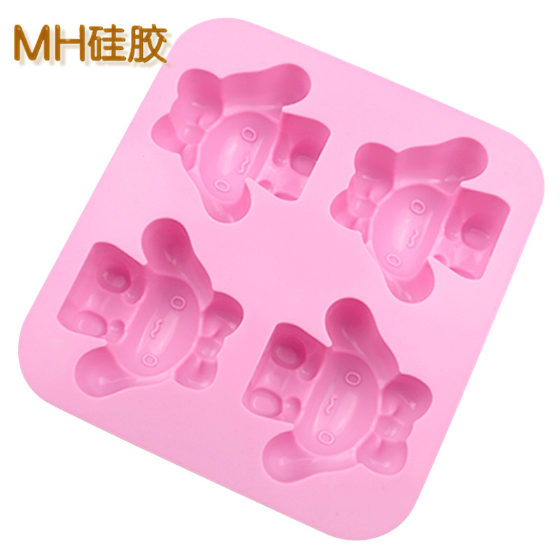Minghao 4 Even Yugui Dog Silicone Cake Mold Baby Complementary Food Tools Cartoon Hand Soap Mold High Temperature Resistance Item Picture
