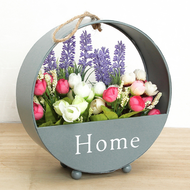 Wholesale ironwork round wall-mounted flower POTS, wall-hung flower baskets, hanging baskets, creative living room and dining room wall decorations, and wall hangings Application Scenario