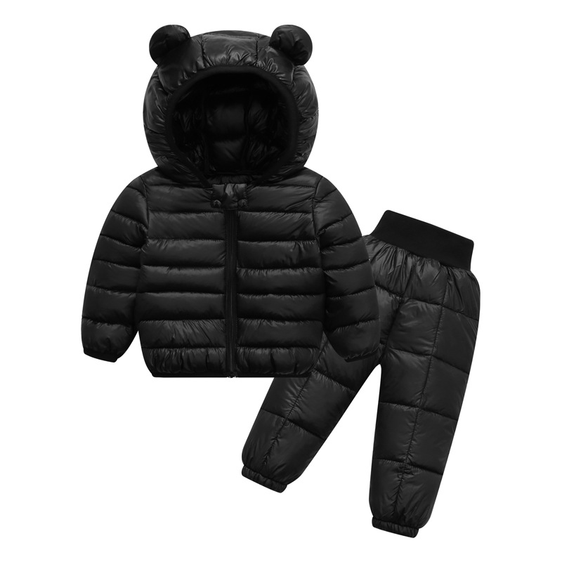 New children's down cotton jacket light and thin set for babies, small and medium-sized children, boys and girls, inner liner baby pants, two-piece set for winter Application Scenario