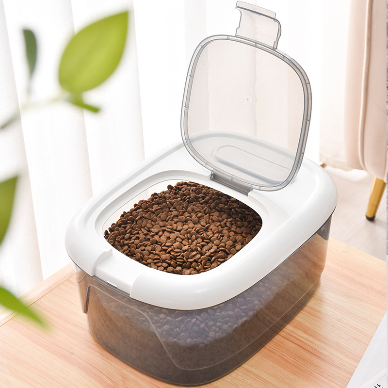 Rice drum household sealed large capacity transparent rice cylinder moisture-proof and insect-proof rice storage cat food Rice drum cereal storage box 01188-0760 full figure