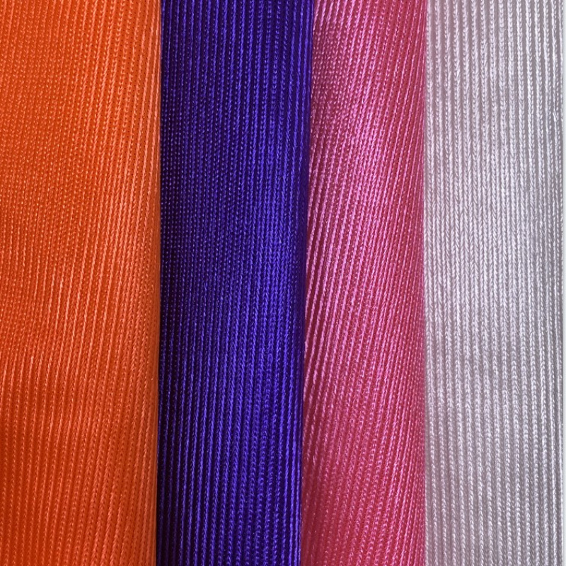 有光平布全涤经编丝光布低弹平布条纹亮光包边布服装玩具手袋面料