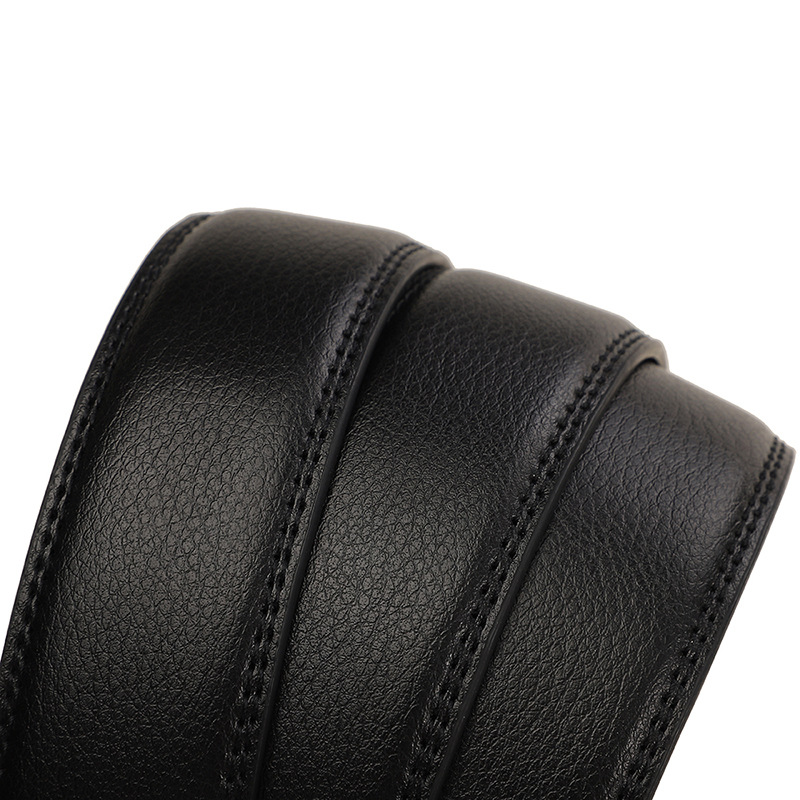 Buckless Belt Men's Leather Two Layer Cowhide Automatic Buckle Belt Body Without Lead Belt Headless Belt Genuine Wholesale details Picture