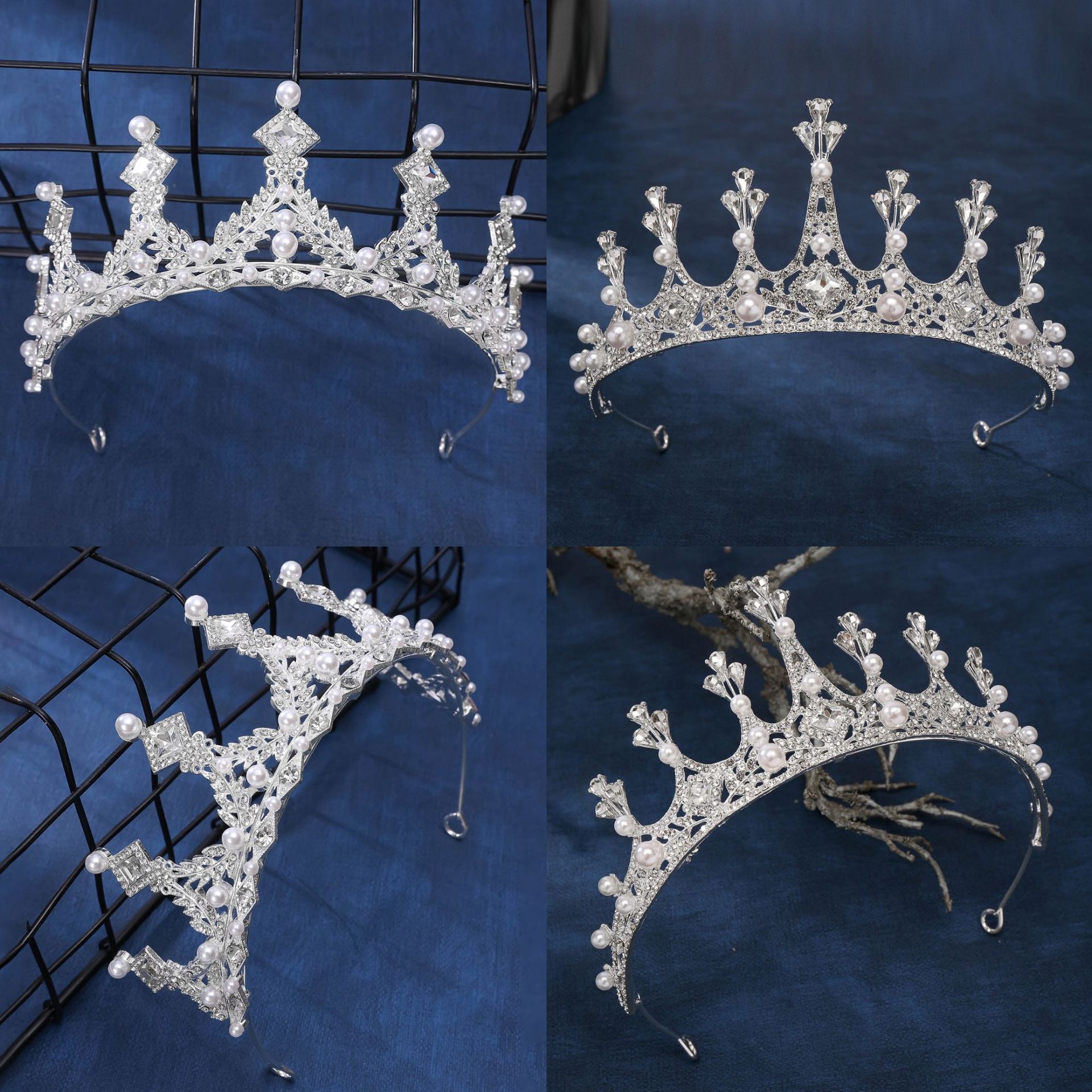 公主新娘婚纱礼服头饰发冠生日成人礼演出百搭水钻发箍女士皇冠